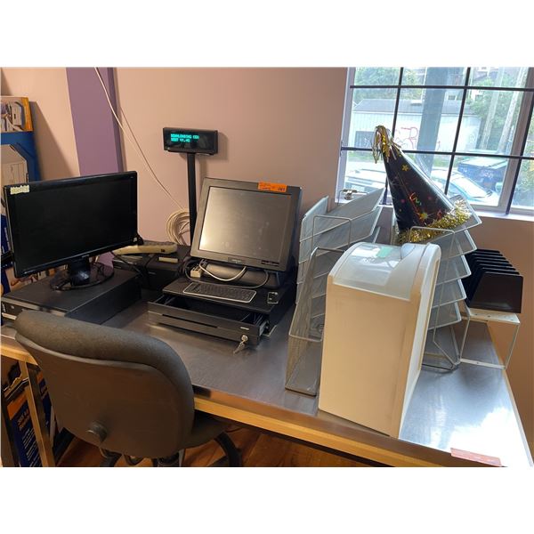Touchscreen POS System with Monitor, Cash Drawer, and Pole Display