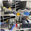 Image 1 : Contents - Dual Monitor Office Workstation with Keyboard, Mouse, Label Printer, Laser Printer, Desk 