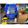 Image 2 : Assorted Retail Supplies including Branded Pin-Back Buttons, Acrylic Display, Bins, and Misc.Assorte