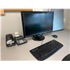 Image 3 : Contents on Tables - ViewSonic Monitor, BenQ Monitor, 2x Keyboards, 2x Mice, Desktop Tower, HP Laser