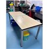 Image 1 : Large Laminate Work Table and 3-Shelf Utility Cart