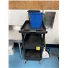 Image 2 : Large Laminate Work Table and 3-Shelf Utility Cart