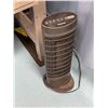 Image 3 : ViewSonic Monitor, Keyboard, Mouse, Honeywell Tower Fan, and Assorted Recycling Bins