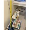 Image 3 : Janitorial Closet Contents including Mop Bucket, Mops, First Aid Kit, Isopropyl Alcohol, Cleaning Su
