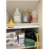Image 5 : Janitorial Closet Contents including Mop Bucket, Mops, First Aid Kit, Isopropyl Alcohol, Cleaning Su