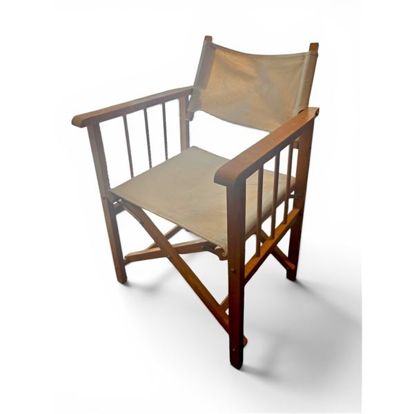 Wooden Beige Director's Chair - needs cleaning