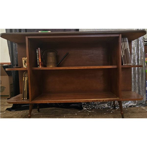 Mid-Century Wooden Shelving Unit with Open Storage