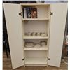 Image 2 : Pantry Shelving with a Set of " Rush Stone" Broadhurst Dishware and Vintage Cookbooks!