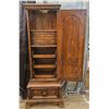 Image 2 : Walnut Jewelry Cabinet with Glass-Top and Felt-Lined Drawers, 60 Inches Tall