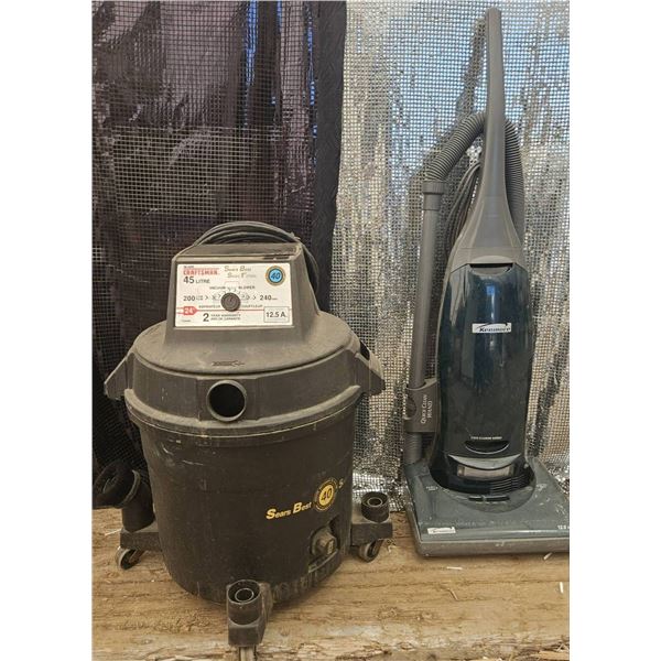 Two Vacuum Cleaners: Craftsman 45-Litre Wet/Dry Vacuum and Kenmore Upright Vacuum