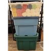 Image 1 : Three Storage Bins Filled with Assorted Yarn and Craft Supplies