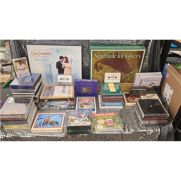 Audio Collection with Vinyl, CDs, Cassettes and DVD Media