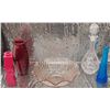 Image 1 : Glassware Collection Including Decanter, Bowls, and Vases