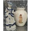 Image 2 : Ceramic Figurines, Vases, Clock, and Glass Votive Holders