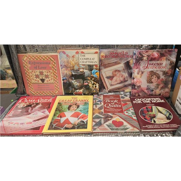 Crafting and Needlework Books Featuring Cross-Stitch, Crochet, and Quilting