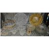 Image 1 : Pressed and Etched Glass Tableware with Gold Detailing