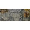 Image 4 : Pressed and Etched Glass Tableware with Gold Detailing