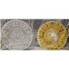 Image 5 : Pressed and Etched Glass Tableware with Gold Detailing
