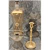 Image 2 : Decorative Items, Including Glass Bottle Music Box and Brass Candleholders
