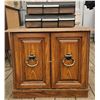 Image 1 : Wooden Media Storage Cabinet with Cassette Organizer and Double Doors