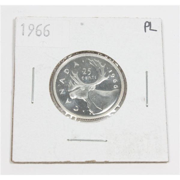 1966 CANADA .25 CENT SILVER COIN
