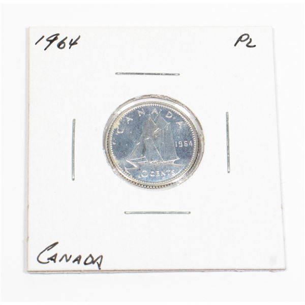 1964 CANADA .10 CENT SILVER COIN