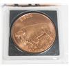 Image 2 : 1 OZ BISON COPPER ROUND IN CAPSULE WITH CARD