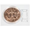 Image 1 : 1 OZ LIBRA COPPER ROUND IN CAPSULE WITH STAND