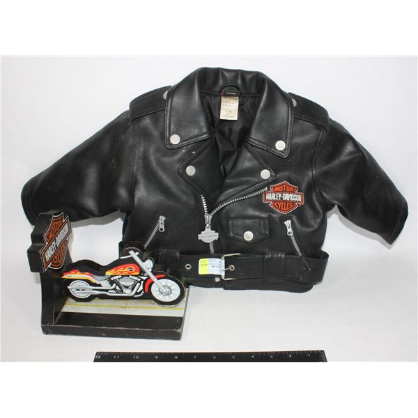 CHILD'S HARLEY DAVIDSON LEATHER JACKET AND
