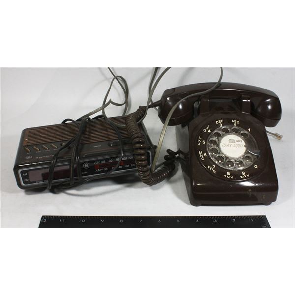 NORTHERN TELECOM PHONE & GE DIGITAL CLOCK RADIO