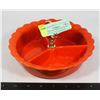 Image 1 : VINTAGE CALIFORNIA POTTERY ORANGE SPECKLED DIVIDED