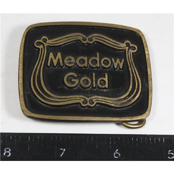 VINTAGE MEADOW GOLD DAIRY BELT BUCKLE MADE IN USA