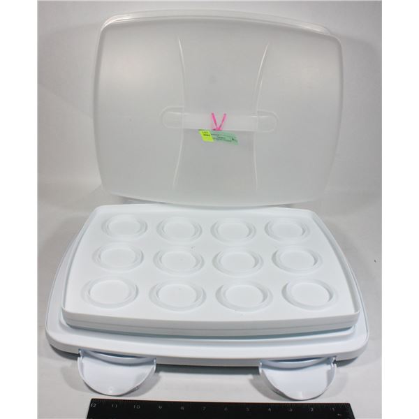 WILTON OBLONG CUPCAKE/CAKE CADDY DOUBLE SIDED