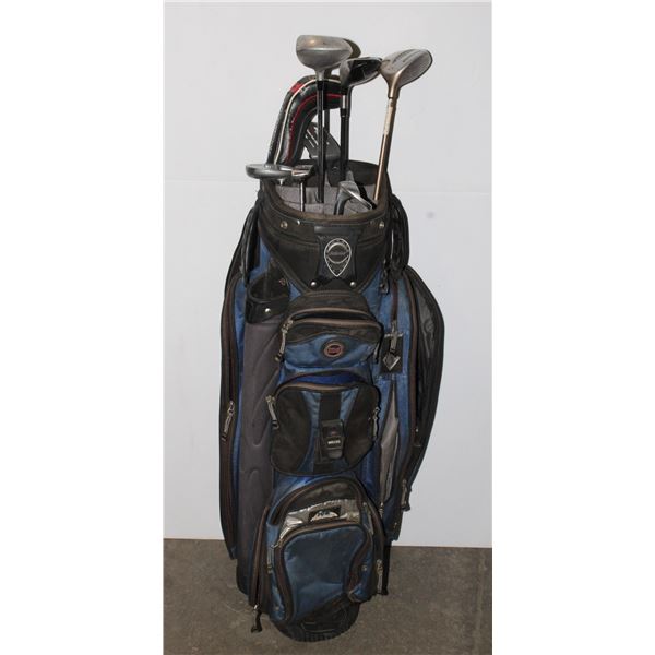 MILLER GOLF BAG WITH TRUE STEEL CLUB AND MORE