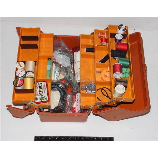 TACKLE BOX OF SEWING SUPPLIES