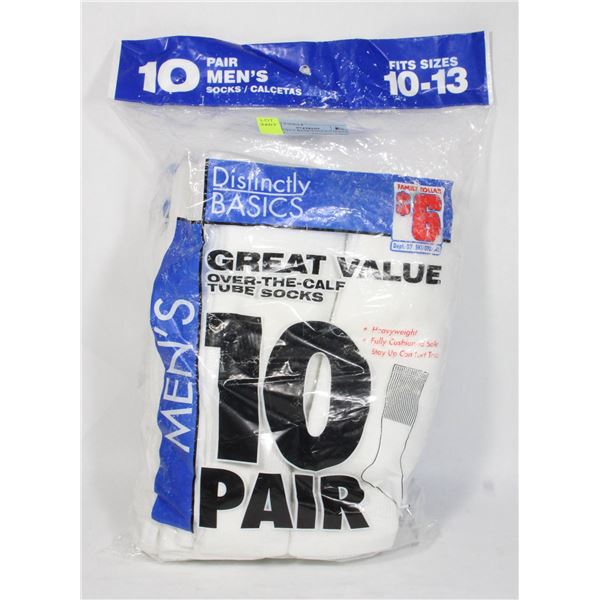 DISTINCTLY BASICS SOCKS 10 PAIR SZ 10-13