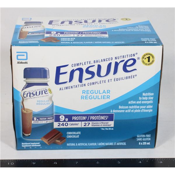 ENSURE REGULAR CHOCOLATE 6x235ML EXP: 2026/AUG/01