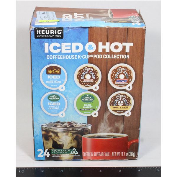 KEURIG ICED & HOT COFFEEHOUSE K-CUPS 24PK 332G