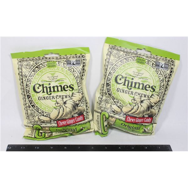 TWO CHIMES GINGER CHEWS CANDY (2 X 141.8G)