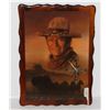 Image 1 : LARGE JOHN WAYNE WOOD VINTAGE CLOCK