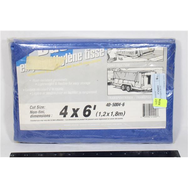 NEW 4X6' TARPS BLUE