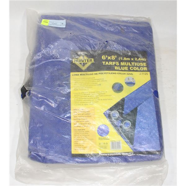 NEW HUNTER 6'X8' TARPS MULTIUSE BLUE