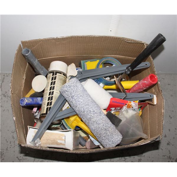 BOX OF USED DIY PAINTING SUPPLIES + MORE