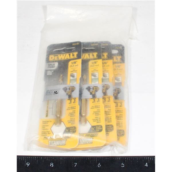 PACK OF 5  NEW DEWALT SPLIT POINT DRILL BIT 1/8"