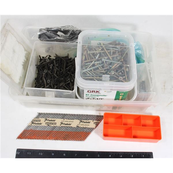 BIG LOT OF SCREWS/FASTENERS & STORAGE CONTAINERS