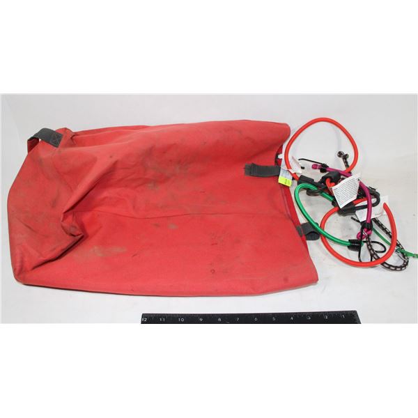 ORANGE WATERPROOF DRY BAG WITH BUNGEE CORDS