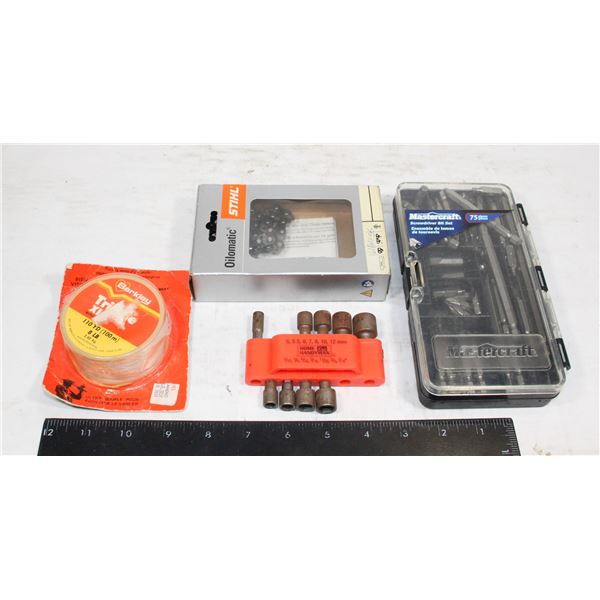 BITS, SOCKETS, CHAINSAW TEETH & MORE