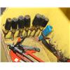 Image 1 : WOODEN BOX WITH VINTAGE TOOLS ELECTRICAL MORE