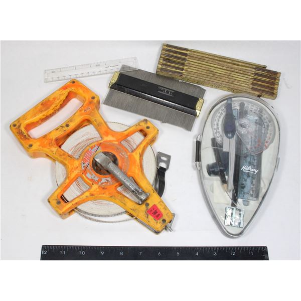 LOT OF ASSORTED MEASURING TOOLS
