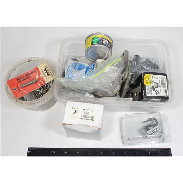 LOT OF ODDS & ENDS INCL.SCREWS & AIR FRESHENER